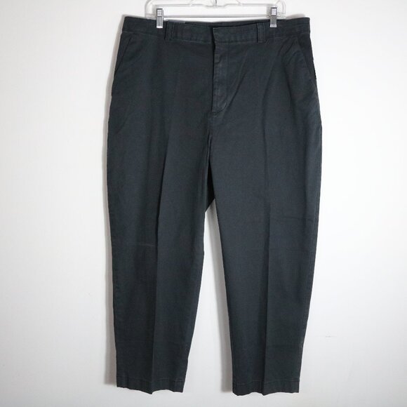 Gap Mid Rise Straight Up Khaki Pant Womens 16 Black Crop Ankle Work Neutral - Picture 1 of 6